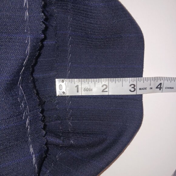 Vintage Yves Saint Laurent Men's Wool Blue Double Breasted Pinstripe Suit 46 - Picture 12 of 12